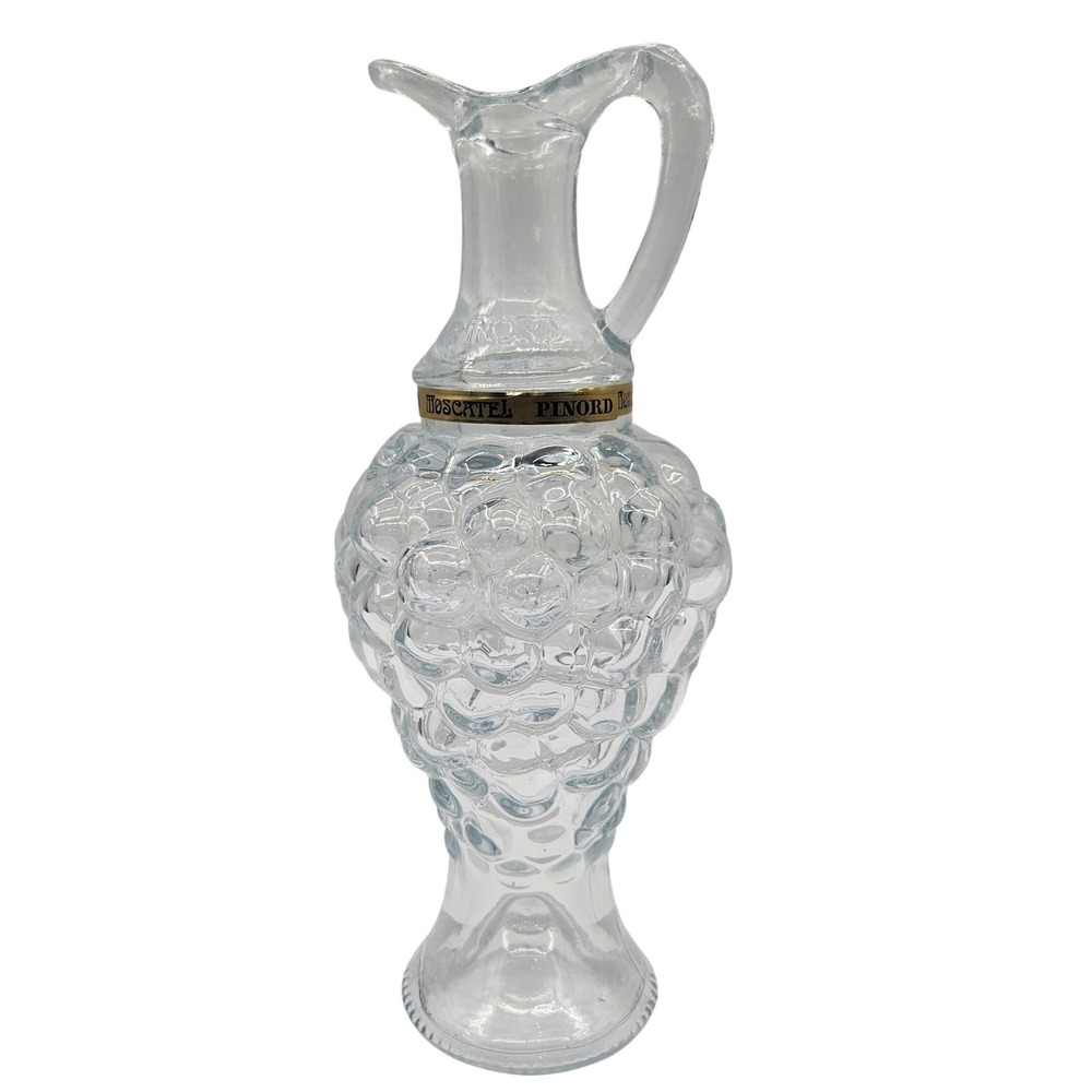 PINORD‎ Moscatel Glass Decanter Grape Cluster Design Vintage Barware